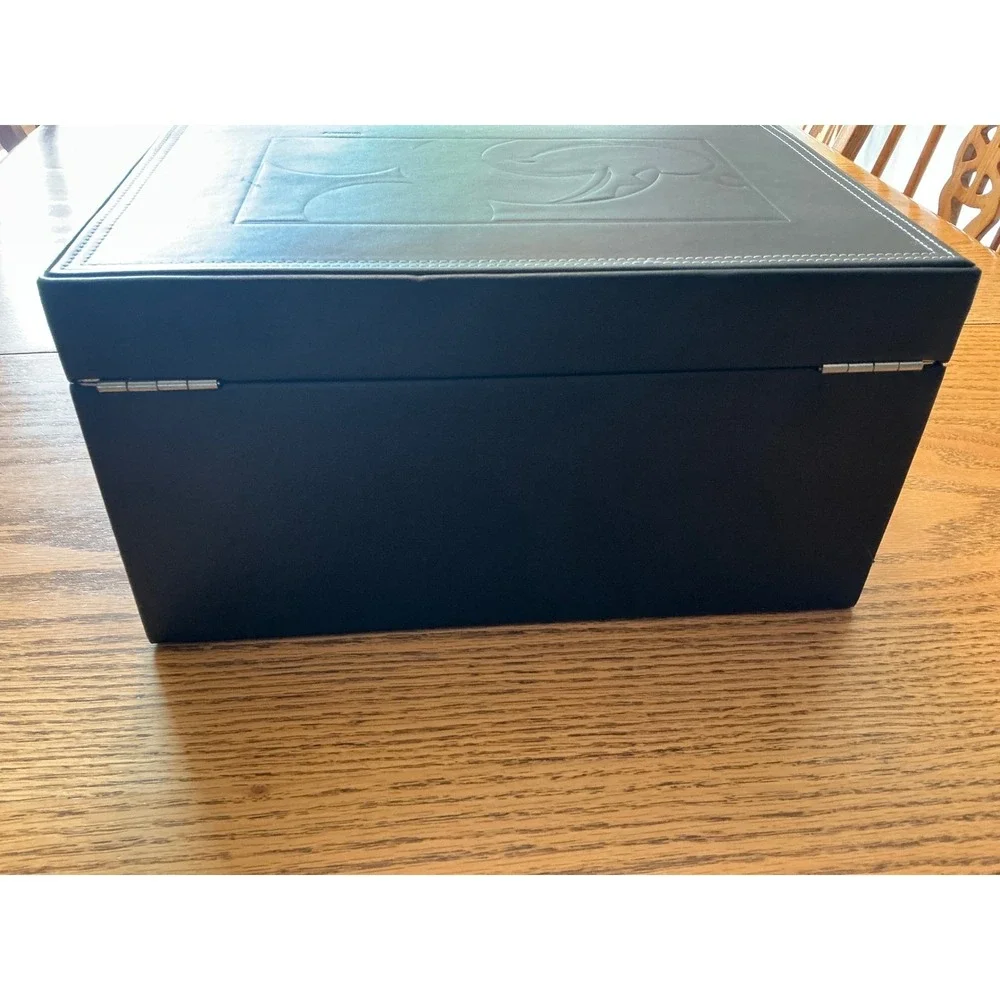 Disney Mickey Mouse Black Leather Jewelry Box Organizer Mirror Lock Key (2)
